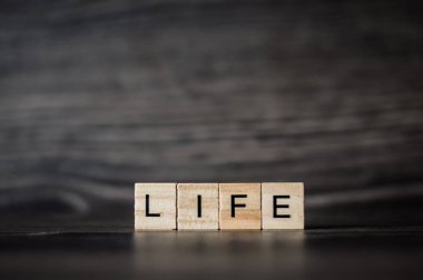 bir da hafif ahşap kare panellerinde oluşan word life