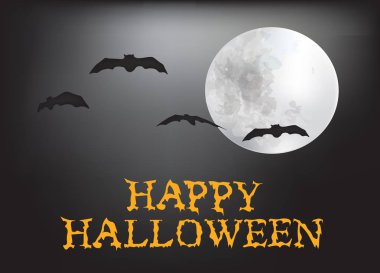 Mutlu Cadılar Bayramı kartı moon ve yarasalar