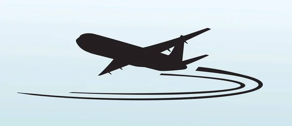 Ikone der Flugzeug-Silhouette — Stockvektor