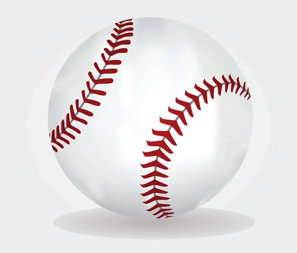 Balle de baseball sur fond blanc — Image vectorielle