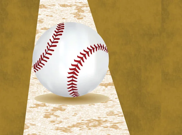 Pelota de béisbol en el fileld — Archivo Imágenes Vectoriales