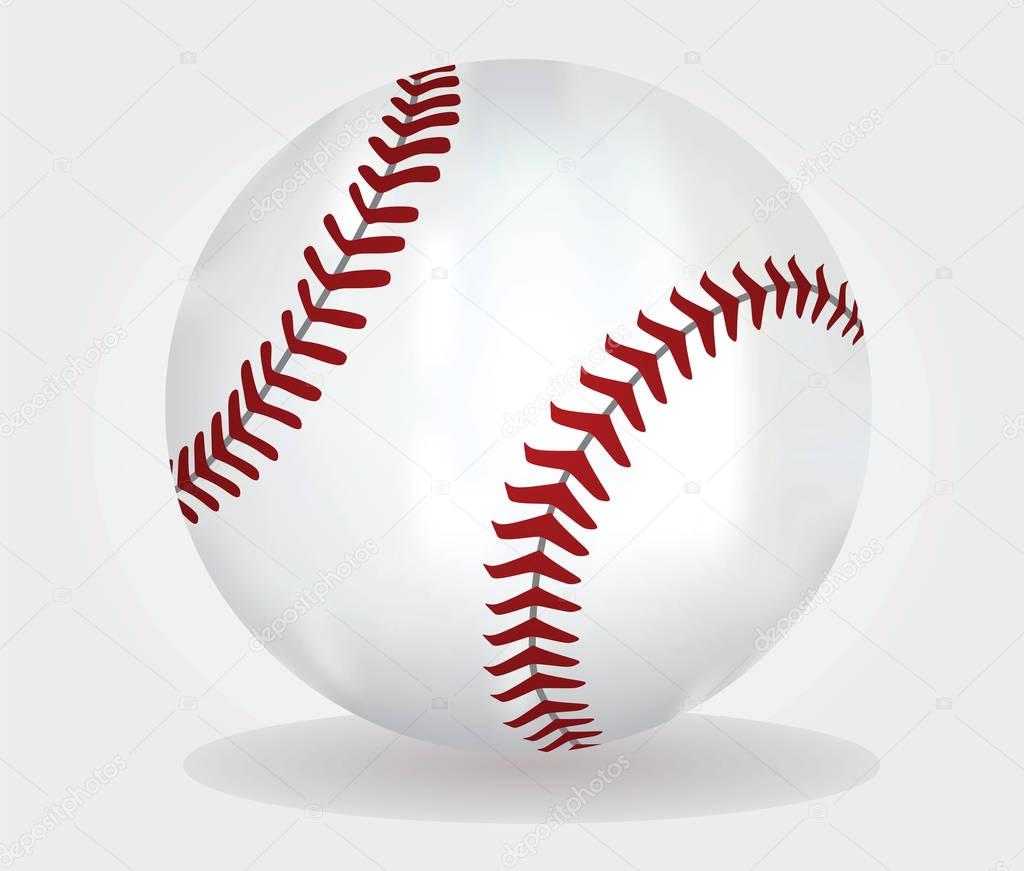 Baseball ball on white background