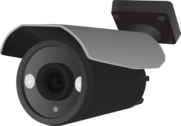Beyaz zemin üzerinde güvenlik kamerası — Stok Vektör