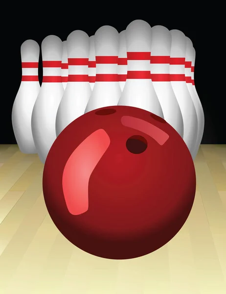 Boule de bowling et skittle — Image vectorielle