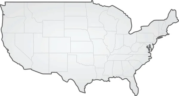 EUA. Estados mapa da fronteira — Vetor de Stock