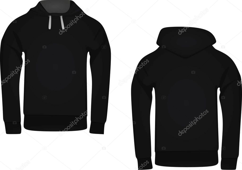 Black hoodie on white background 