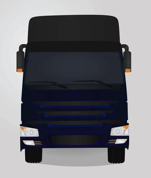 Синий грузовик, вид спереди — стоковый вектор