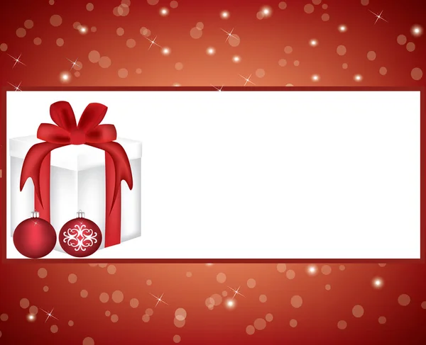 Christmas card with gift box — Stock Vector