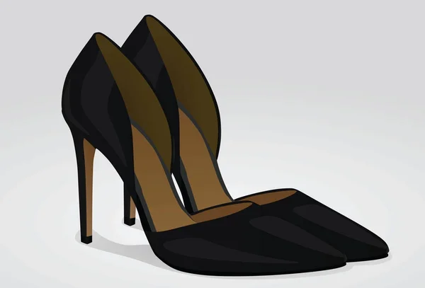 Zapatos negros de mujer — Vector de stock