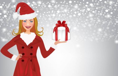 Mevsimlik artalanları üzerinde mevcut tutan Noel kadın