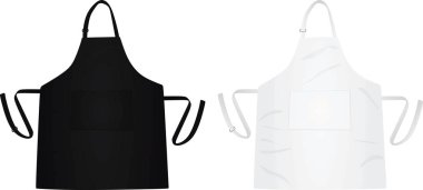 Kitchen apron black and white, vector illustration clipart