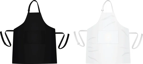 Kitchen Apron Black White Vector Illustration — Stock Vector