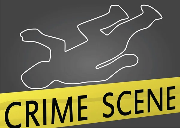 Σκηνή Του Εγκλήματος Μια Κίτρινη Ταινία Διάνυσμα — Διανυσματικό Αρχείο