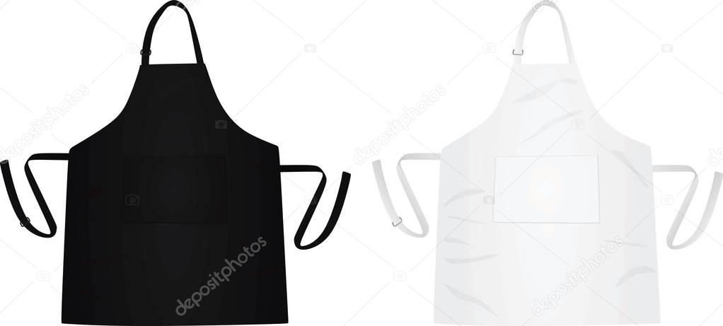 Kitchen apron black and white, vector illustration