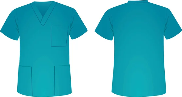 Uniforme Medica Blu Vista Anteriore Posteriore Illustrazione Vettoriale — Vettoriale Stock