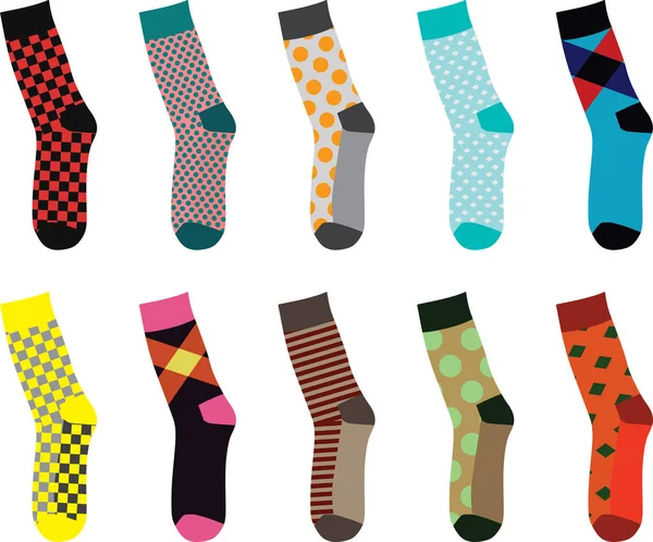 Bunte Socken Set Vektorillustration — Stockvektor