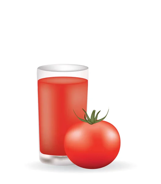 Χυμός τομάτας με μια ολόκληρη ντομάτα — Διανυσματικό Αρχείο