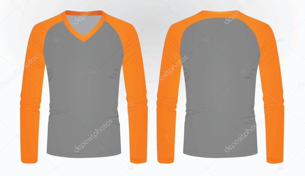 Colorful long sleeve t shirt. vector illustration