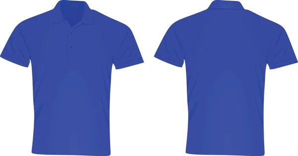 Camisa Pólo Azul Ilustração Vetorial —  Vetores de Stock