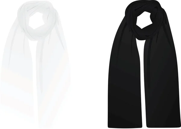 Bufanda Blanco Negro Ilustración Vectorial — Vector de stock