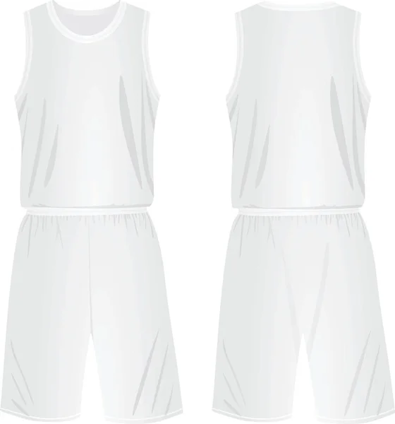 Weißes Basketball Shirt Und Kurze Hosen Vektorillustration — Stockvektor