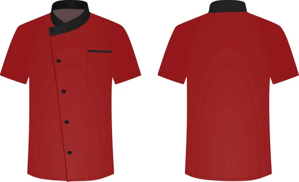 Uniforme Chef Camicia Cuoco Vista Anteriore Posteriore Vettore — Vettoriale Stock