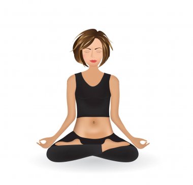 Lotus pozisyonu, Yoga yapıyor kadın vektör