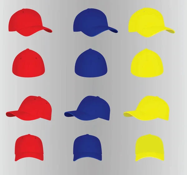 Baseball Cap Set Vectorillustratie — Stockvector