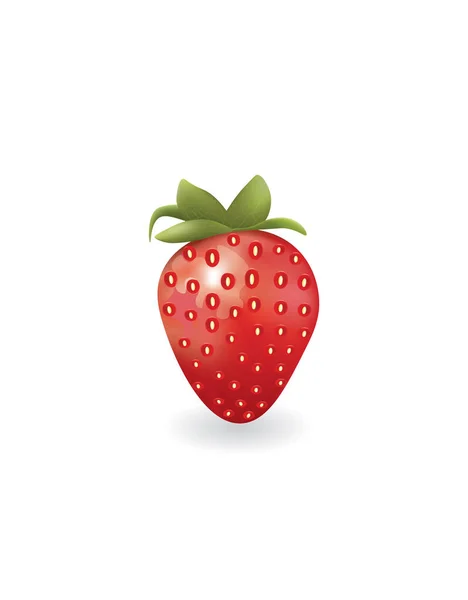 Erdbeere auf weißem Hintergrund — Stockvektor