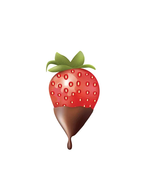 Φράουλα στη σοκολάτα — Διανυσματικό Αρχείο
