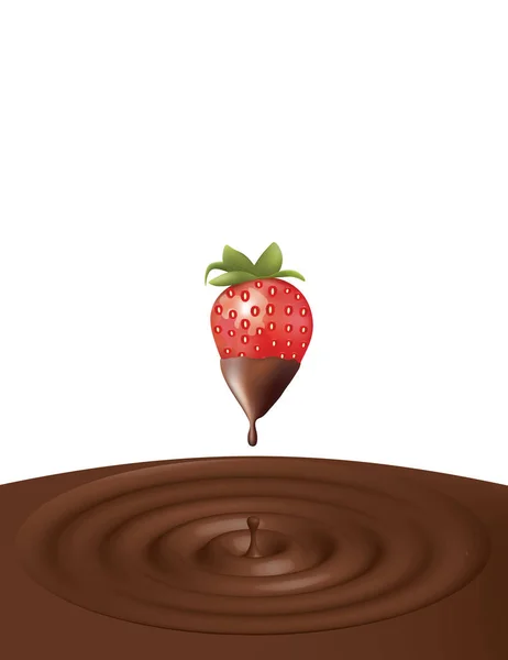 Ondulation chocolat à la fraise — Image vectorielle