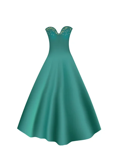Elegante vestido de turquesa — Vector de stock