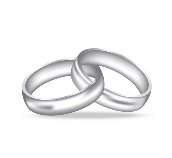 Zwei silberne Ringe — Stockvektor