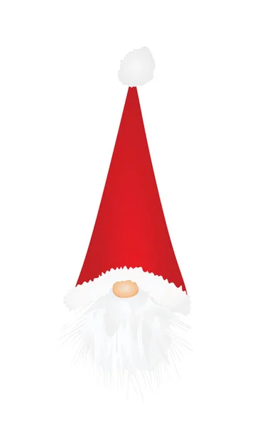 Babbo Natale Cappello Barba Vettore — Vettoriale Stock