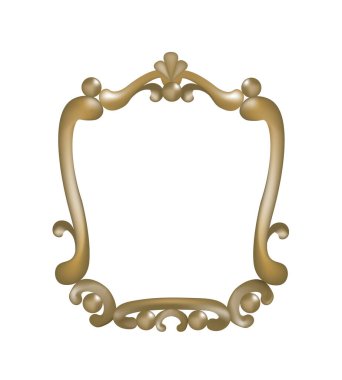 Altın ayna ya da çerçeve. vektör illüstrasyonu