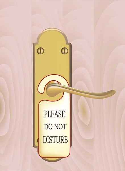Παρακαλώ Μην Ενοχλείτε Σημάδι Στο Χερούλι Της Πόρτας Διανυσματική Απεικόνιση — Διανυσματικό Αρχείο