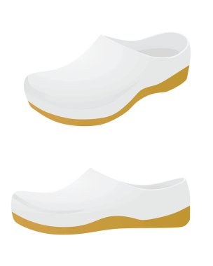 White clogs shoes. vector illustration clipart