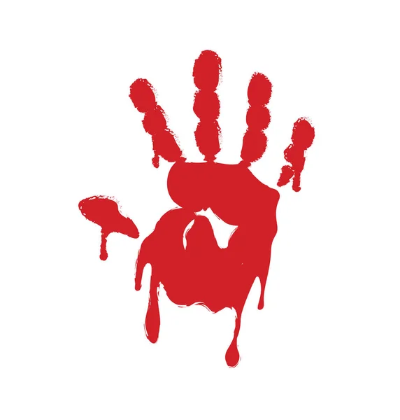 Blood Hand Print Vector Illustration — Stock Vector