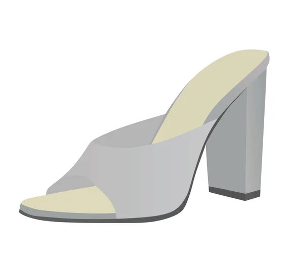 Grey Woman Sandal Vector Illustration — Stock Vector