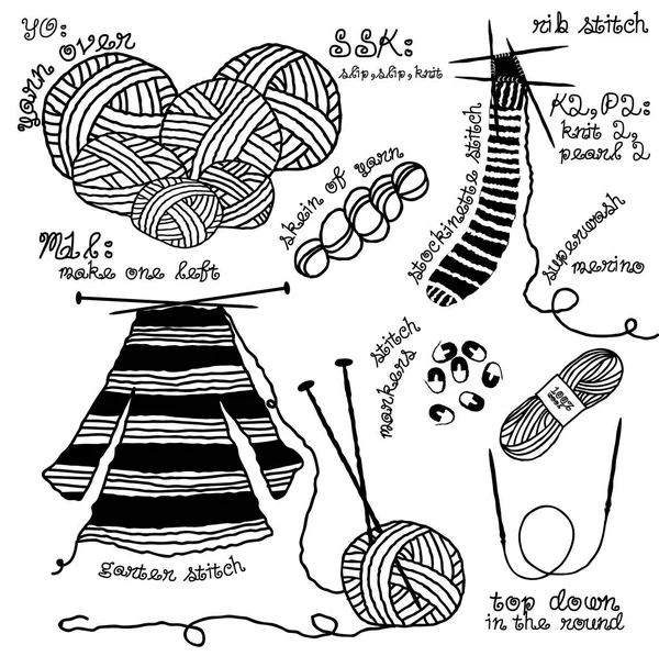 編み物用具および付属品 ベクターグラフィックス