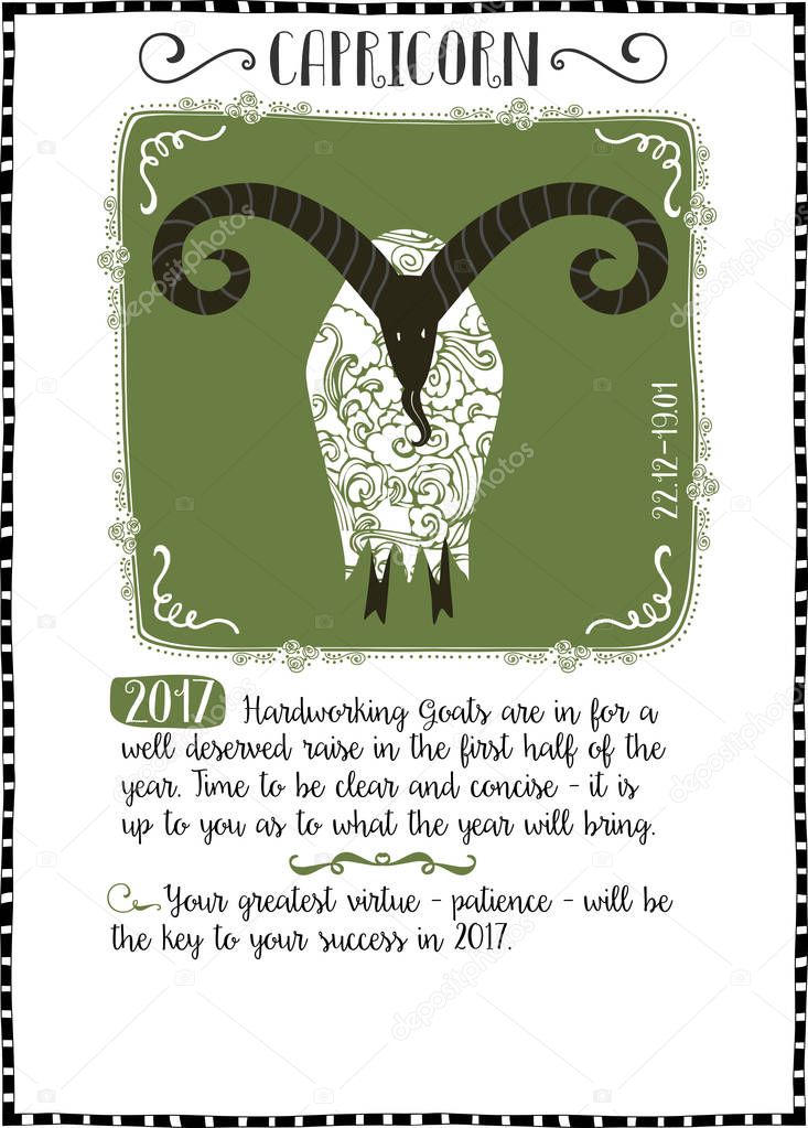 Capricorn 2017 Horoscope Stock Vector Lanan 143396991 - 