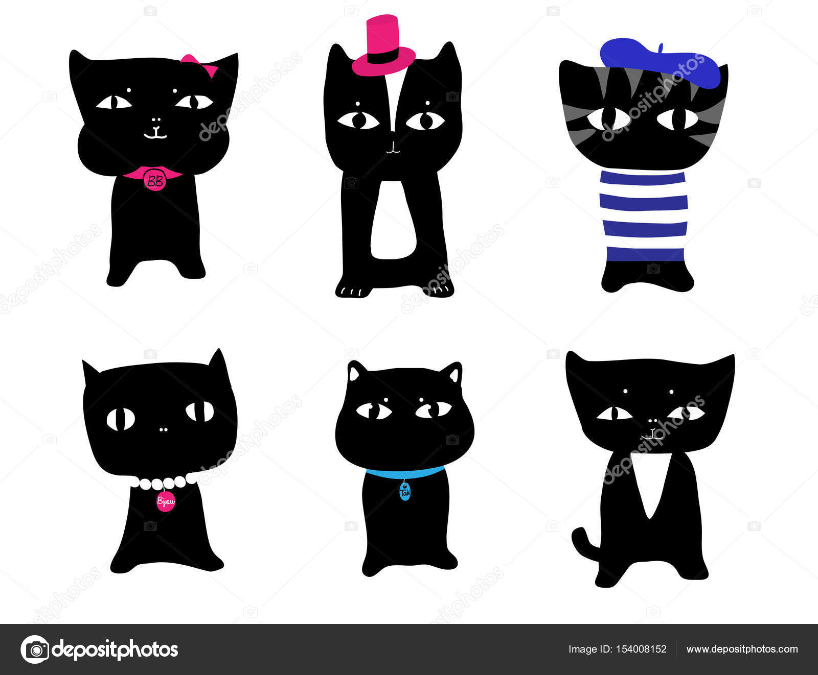 Set of Cartoon Black Kittens Stock Vector Image by ©LanaN. #154008152 Set of Cartoon Black Kittens Stock Vector Image by ©LanaN. #154008152