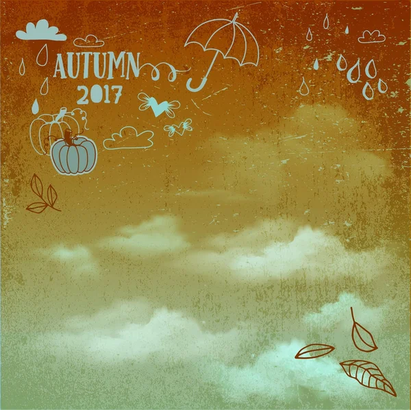 Doodle automne fond — Image vectorielle