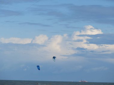 Deniz manzarası, Kadife plajından Adriyatik denizi manzarası Marche'nin bir deniz kasabası olan Senigallia'dan güzel bir manzara