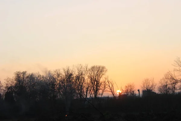 Sonnenuntergang Die Farben Des Himmels Bei Sonnenuntergang Sind Sehr Intensiv — Stockfoto