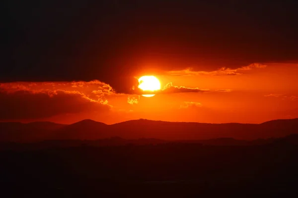 Sunset Colors Sky Sunset Very Intense Clouds Always Give Extra — Stock Photo, Image