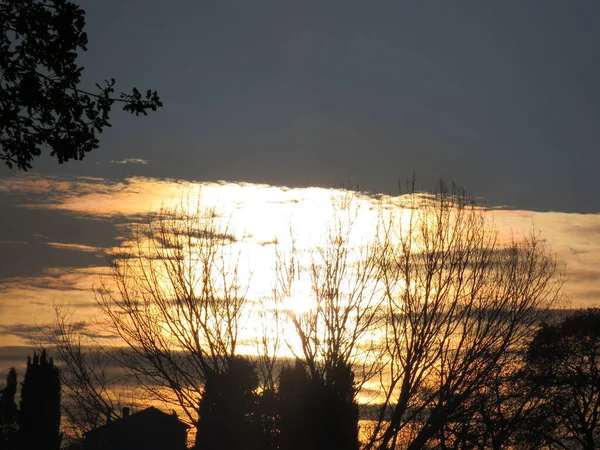 Puesta Sol Hacia Noche Cuando Puesta Sol Acerca Todo Cambia — Foto de Stock