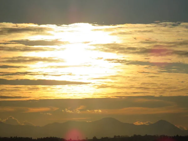 Puesta Sol Hacia Noche Cuando Puesta Sol Acerca Todo Cambia — Foto de Stock