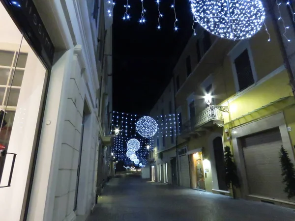 Decoraciones Navidad Navidad Todas Las Ciudades Iluminan Con Muchas Luces — Foto de Stock