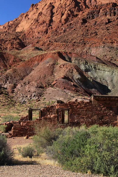 Old Cabin remains along the Colorado River in Utah